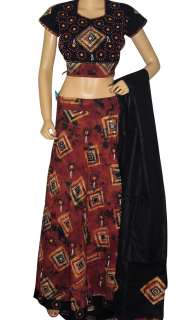 Ethnic Indian Lehnga Choli Chocolate Chaniya Lengha Ghagra Dress Skirt 