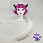KITTY cat TAIL EARS COMBO cosplay cYbEr Goth Anime fur