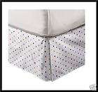 white multi color polka dots pleated bedskirt dust ruffle bed