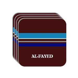 Personal Name Gift   AL FAYED Set of 4 Mini Mousepad Coasters (blue 