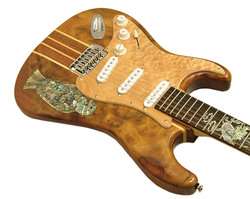 Lueez Handmade  LEFT STRAT AAAA Maple Burl Guitar 116  