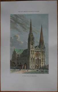 1857 Girardet print CHARTRES CATHEDRAL, FRANCE (#11)  