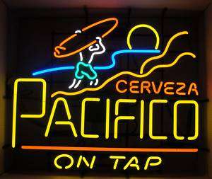 CERVEZA PACIFICO SURFER ON TAP 6 COLOR NEON SIGN NEW  