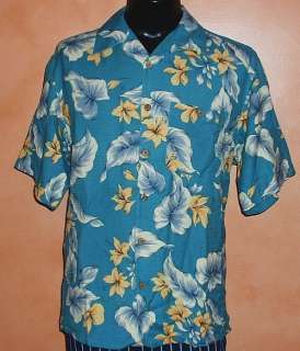 cubecraniums emporium hawaiian shirt mens blue banana cabana silk 