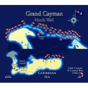  Grand Cayman (North Wall) Dive Map