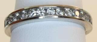 14k white gold .50ct SI3 H diamond wedding band ring 6.2g estate 