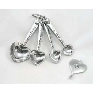 Basic Spirit Pewter Quotes Measuring Spoons w/ Hook, Hearts (SP 29 