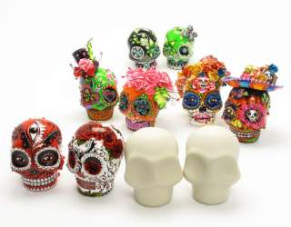 Unpainted Skull Day of Dead DIY Crafts Project Wedding Cake Topper 