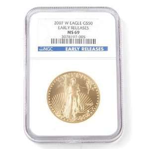  2007 Early Release $50 Gold American Eagle Coin NGC MS69 