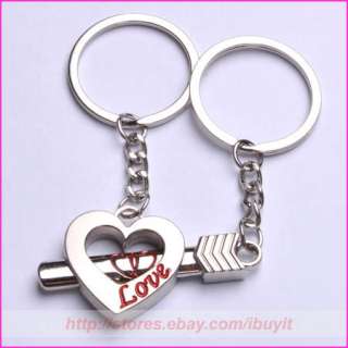   cute couple keychain keyring pendant cupid arrow into heart A16  