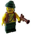 a306 LEGO Minifig Pirate Dk Green Rag Hat w/ Tattoo & Reddish Brown 
