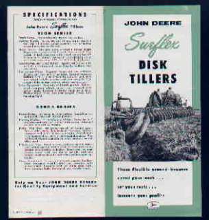 John Deere Surflex Disk Tiller Brochure 1957  