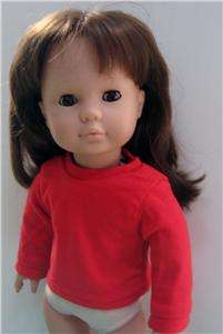 Doll Clothes T Shirt Long Sleeve Red Fits American Girl & 18 Dolls 