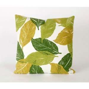   Leaf Square Indoor/Outdoor Pillow in Green Size: 16 Home & Kitchen