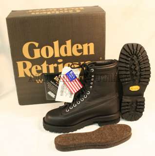 USGI MILITARY Abilene Golden Retriever Black Leather Boots 5W NIB punk 