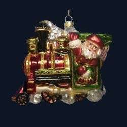 Polonaise All Aboard Santa on Train Ornament  