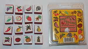 PSX 16 Teeny Weeny Fruits & Veggies Rubber Stamps RARE  
