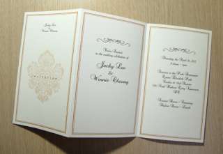 100 Classical Brown Wedding Invitations n Envelopes Set  