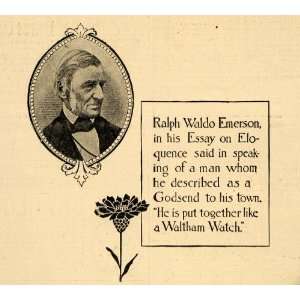  1899 Ad American Watch Co. Waltham Ralph Waldo Emerson 
