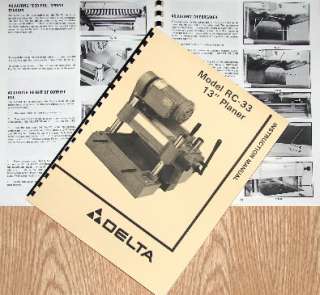 DELTA Rockwell RC 33 13 Planer H Ops & Part Manual  