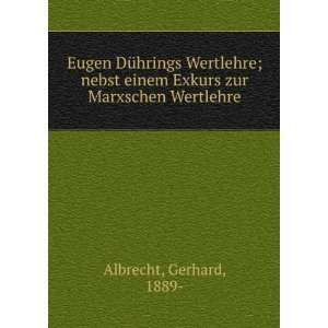   einem Exkurs zur Marxschen Wertlehre Gerhard, 1889  Albrecht Books