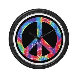  Tie Dyed Peace Sign Wall Art Clock: Home & Kitchen