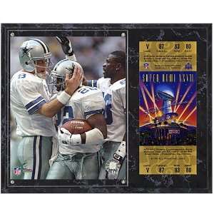   Aikman/M.Irvin/E.Smith Plaque with Replica Ticket: Sports & Outdoors
