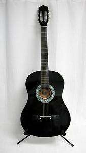NEW 38 Black Acoustic Guitar W/ Stand  