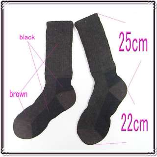 length wool&rabbit hair brown & black socks/stockings  