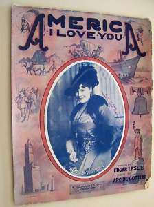America, I Love You 1915 Sheet Music Fannie Watson  