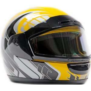  Snowmobile Helmet Adult Dual Lens Anti Fog Yellow, X Large 