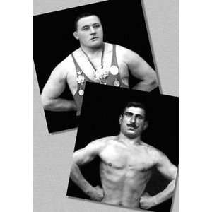 Two Bodybuilding Champions   12x18 Framed Print in Gold Frame (17x23 
