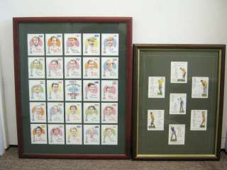   FRAMED PLAYERS CIGARETTE AND OPEN CHAMPIONS GOLF TRADING CARDS  
