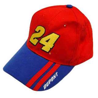 NASCAR COTTON HAT CAP 24 DUPONT JEFF GORDON RED BLUE  
