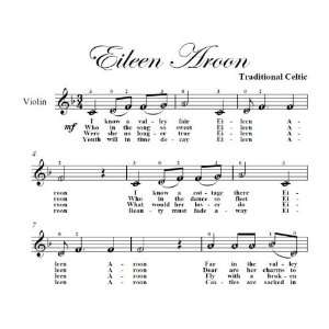    Eileen Aroon Easy Violin Sheet Music Traditional Celtic Books