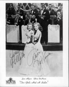 June Allyson Autograph SIGNED De Haven Gloria DeHaven  