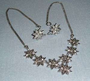   Silver & Marcasite Necklace & Earrings 21.0 grams total weight  