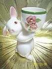 Vintage Bunny Egg Easter Cup Vase Planter Figurine ADOR
