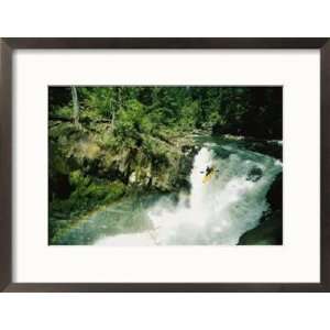  Woman Running a Big Waterfall on the White Salmon River 