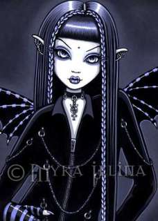 Gothic Blue Alchemical Vampire Fairy OOAK ACEO Mina CU  