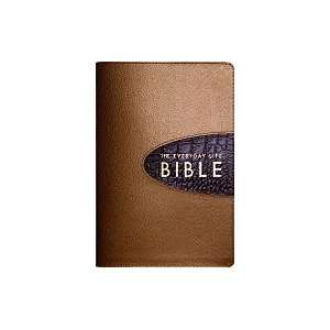  Everyday Life Bible Bronze With Brown Alligator Inset, Amplified 