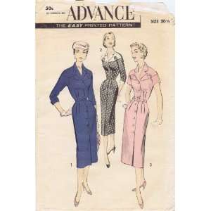  Advance 8072 Vintage Sewing Pattern Slim Sheath Dress 