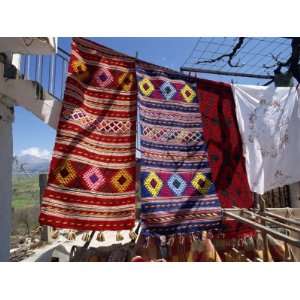  Textiles for Sale in Village Near Lasithi Plateau, Crete 