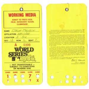  1986 New York Mets 1986 W.S. Press Pass   Sports 