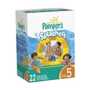  Pampers Splashers Disposable Swim Pants,[Size 5, 22 ea] (4 