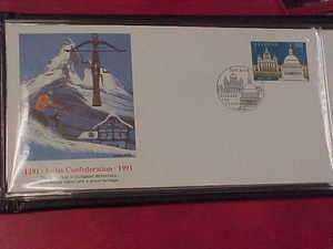   Switzerland 1991 Swiss Confederation set of Fleetwood FDCs in album