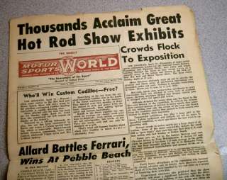 Vintage MOTOR SPORTS WORLD RACING NEWSPAPER May 2 1952  