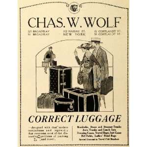  1919 Ad Luggage Wardrobe Trunks Suit Cases Hand Bags 