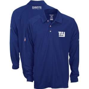 New York Giants Blue Long Sleeve Coaches Tracer Polo  
