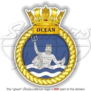 HMS OCEAN Badge, Emblem British Royal Navy LPH Ship 4 (100mm) Vinyl 